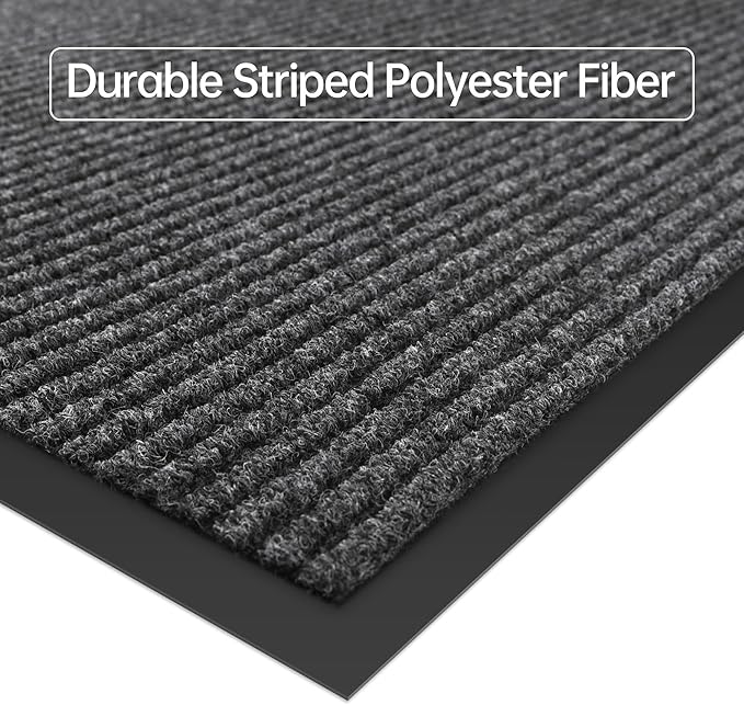 Front Door Mat, 3' x 4' Heavy Duty Indoor Outdoor Door Mat for Entryway, Commercial Door Mats Entrance, Low Profile Welcome Mats Non-Slip, Durable Rubber Backing Entry Mat for Patio, Home