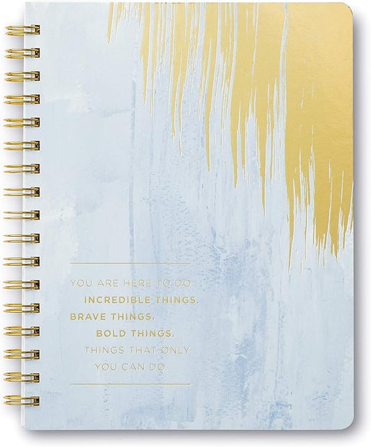 Compendium Spiral Notebook - You are here to do incredible things… — A Designer Spiral Notebook with 192 Lined Pages, College Ruled, 7.0”W x 9.25”H