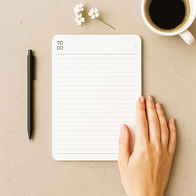 To Do List Notepad – (2 Pack, 50 Sheet Each) A5 Size (8.3"x5.8") Premium Thick Paper With Cardboard Back Support, Undated Daily Planner Notepad, Daily To Do List Notebook, Ruled Pages, Deadline Column.