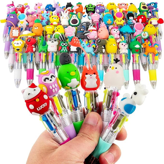 Multicolor Pen in One - Cute Pens for Kids - 60-Pack Multicolor Pens, Perfect for Birthdays and Children's Parties - Delightful Multi Color Pen Gifts