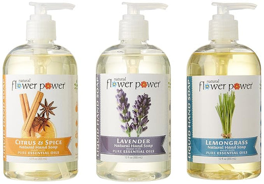 Liquid Hand Soap – Plant-Derived and Bio-Based Formula – Sulfate-Free, pH-Balanced, Vegan – Variety Pack: Lavender + Lemongrass + Peppermint & Lemon – 3 x 12 oz