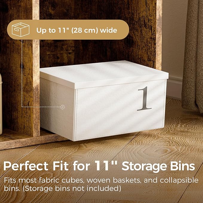 COMHOMA 6 Wood Cube Storage Organizer with Open Back and Removable Back Panels, 11In Brown Cube Storage Bookshelf, Cubicle Shelf Bookcase for Home Office Bedroom Living Room, Vertical or Horizontal