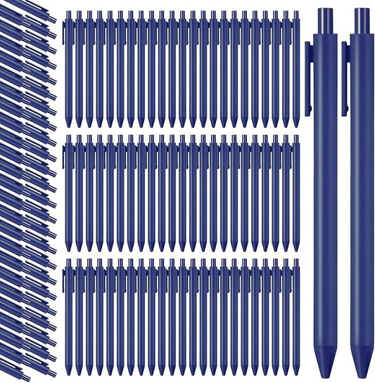 Teling 100 Pcs Ballpoint Pens Retractable Comfortable Cute Stylish Writing Pens in Medium Point 1.0 mm for Office Supplies(Navy)