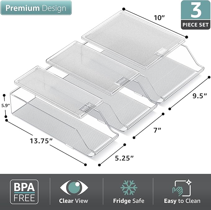 Sorbus Fridge & Pantry Can Organizer - 3 Size Dispenser for Standard, Skinny Cans & Water Bottles