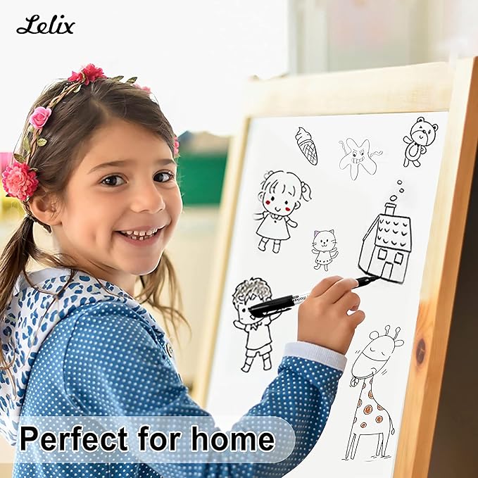 Lelix 42 Pack Black Dry Erase Markers Chisel Tip, Bulk Whiteboard Markers for School, Office Supplies, Perfect for Writing on White Board, Mirror,Calender