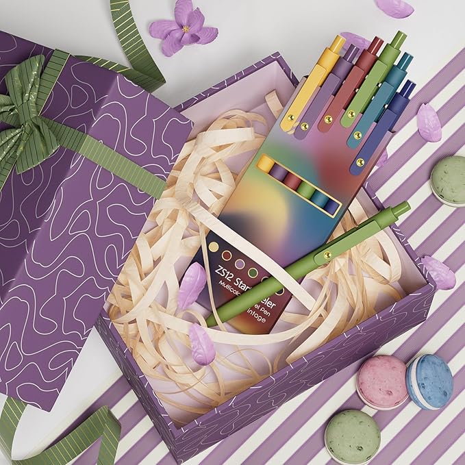 6 Pcs Colorful Pens Colored Pens 0.5mm Colored Ink Gel Pen Fine Point Smooth Writing Pen for Journaling and Note Taking Office School Supplies Gifts for Women Men (6 Pcs Vintage Gold)