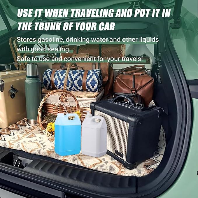 2 Pack 2.5 Gal Plastic F-Style Jug Reusable Food-Safe, Heavy-Duty HDPE Containers for Water, Sauces, Soaps, Detergents, Honey Liquids with Screw-On Cap and Pump Cap (Translucent)