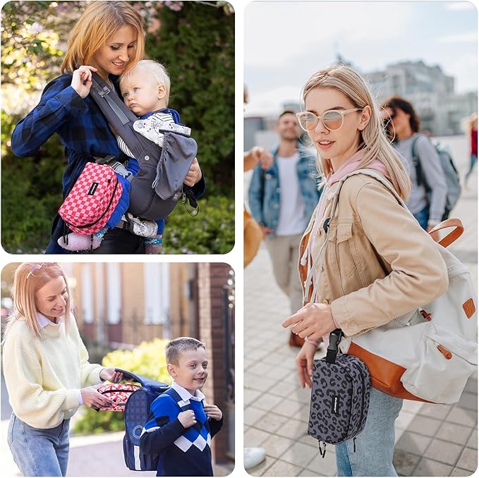 Cerbonny Reusable Lunch Bag, Grey Leopard, 2.5L, Insulated, Zipper Closure, Portable, Thermal Insulated, Office, Picnic, Travel, School