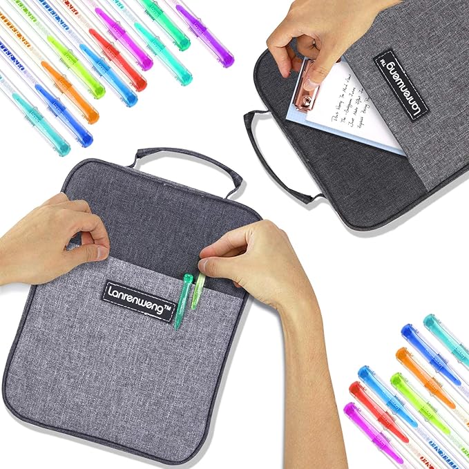 200 Pack Gel Pen Set 100 Colored Gel Pen with 100 Refills,Glitter Gel pens 40% More Ink with Canvas Bag for Kids Coloring Books Drawing Crafts Scrapbooks Journaling Planner