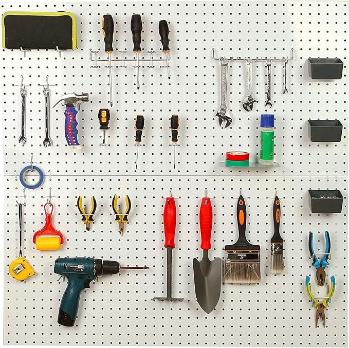 114-Piece Heavy Duty Metal Pegboard Hooks & Organizer Kit with Storage Bins | Fits 1-Inch Pegboard - Organize Tools, Kitchen Utensils, Craft Supplies for Garage, Bathroom, Craft Room, Shop & Office