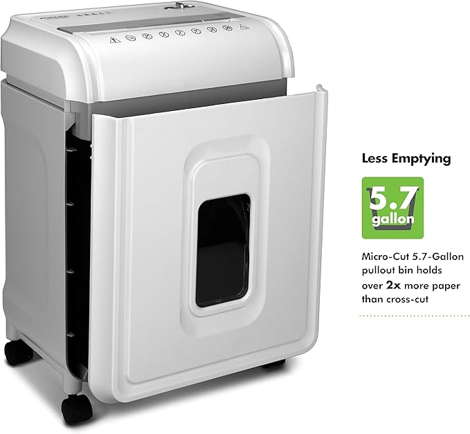 Aurora AU1480MA Professional Grade 14-Sheet Micro-Cut Paper and CD/Credit Card Shredder/ 30 Minutes Continuous Run Time, White/Gray