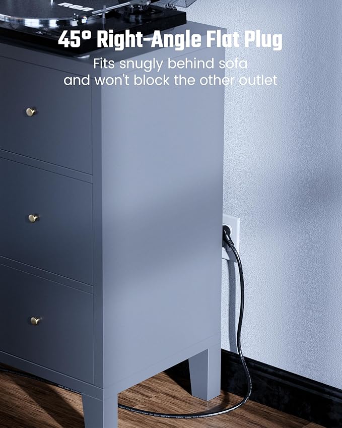 15 Ft Extension Cord Power Strips with Surge Protection, SUPERDANNY Surge Protector with 22 Outlets, 2 USB-C and 4 USB-A, 2100J, 15Ft Flat Plug Heavy Duty Extension Cord (1875W/15A) for Office, School