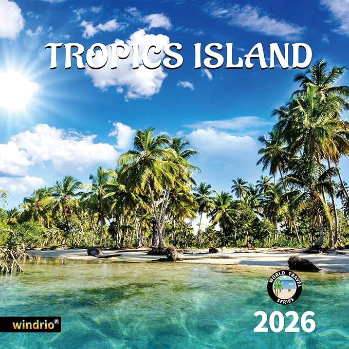 2026 Wall Calendar,Calendar 2026, July 2025 - December 2026, Wall Calendar Beaches Island, 12" x 24" Opened,Full Page Months Thick & Sturdy Paper for Calendar Organizing & Planning