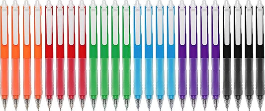 Linbsunne Ballpoint Pens Medium Point 1mm Black Pen with Super Soft Grip Ball Point Pen for Men Women Retractable Pens (Style2, 24-pack)