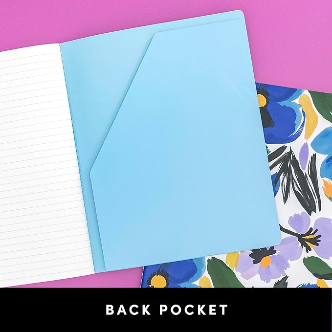 PAPERAGE Soft Cover Lined Journal Notebook, 2 Pack, (Cherry Blossom), 100 Pages, Large 7.5 inches x 9.5 inches, College Ruled, Ideal for Note Taking & Travel Journal
