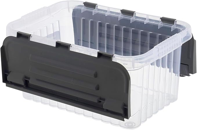 Superio Storage Bins with Lids, Clear Plastic Containers for Organizing, Stackable Totes, BPA Free, Odor Free, Organizer Boxes for Home, and Dorm, 10.5 Quart (4 Pack, 15"x10"x7")