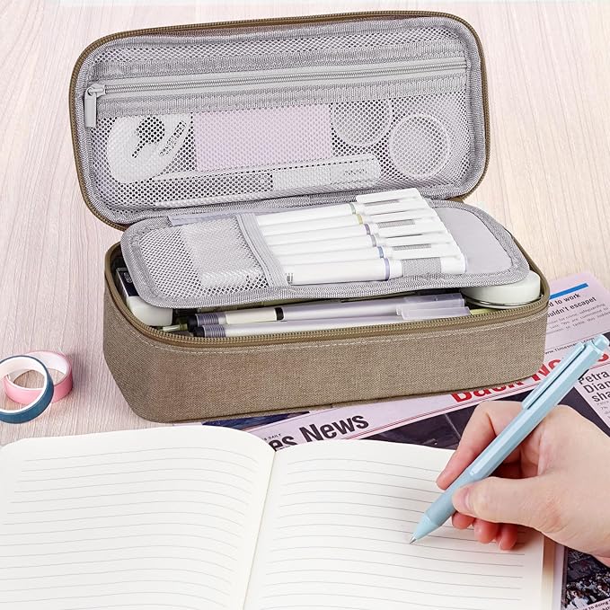 WEMATE Pencil Case, Large Storage Organizer for Stationery, Back - to - School Essential, Teacher Must - have, Big Pencil Pouch, Marker Case School Supplies for College & High School