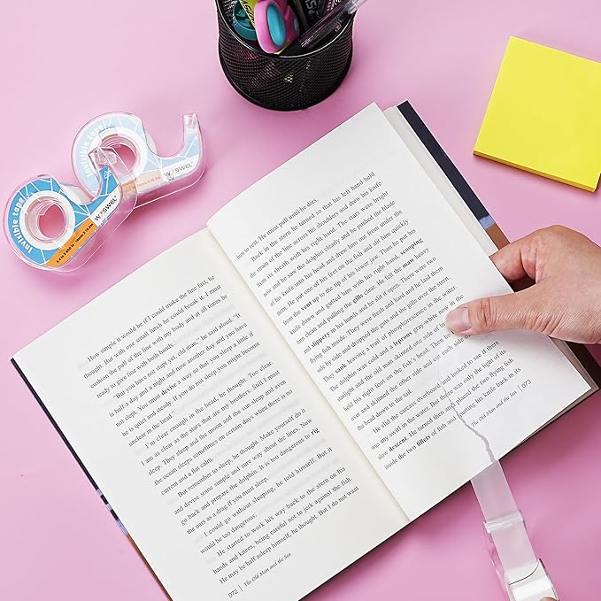 Tape Refills with Dispenser, 24 Roll Invisible Tapes, 3/4 Inch X 600 in, Gift Wrapping Tapes Back to School Supplier for Home School Office Use