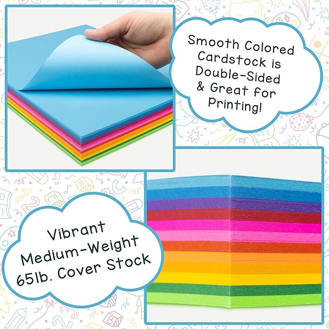Hygloss Yellow Bright Colored Cardstock - 11x17-Inch, 50 Sheets, 65 lb/ 176 gsm, Fade-Resistant, Acid-Free Color Card Stock Paper