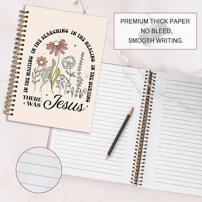 Bible Notebook, A5 Spiral Christian Journal with Floral Pink Butterfly Notebook, Bible Verse-God Says You Are, Inspirational Notebooks for Women, Bible Study, Gift for Birthday Christmas