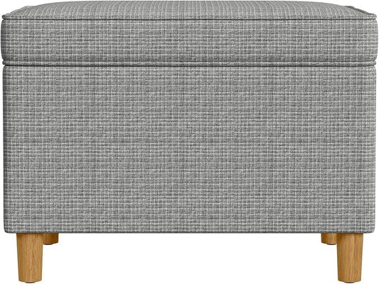 Home Decor | Dinah Collection Modern Storage Ottoman | Ottoman with Storage for Living Room & Bedroom(Sage Mini Grid Pattern)