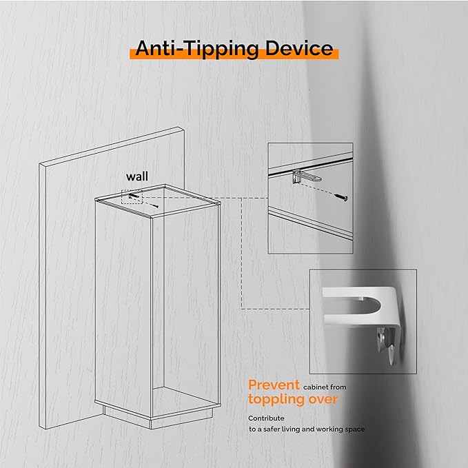 VINGLI 3 Drawer File Cabinet with Lock, Home Office Filing Organizer, for Letter Size File Folder Storage, Wood Tall Vertical Filing Cabinet, Printer Stand, Archivador (White)