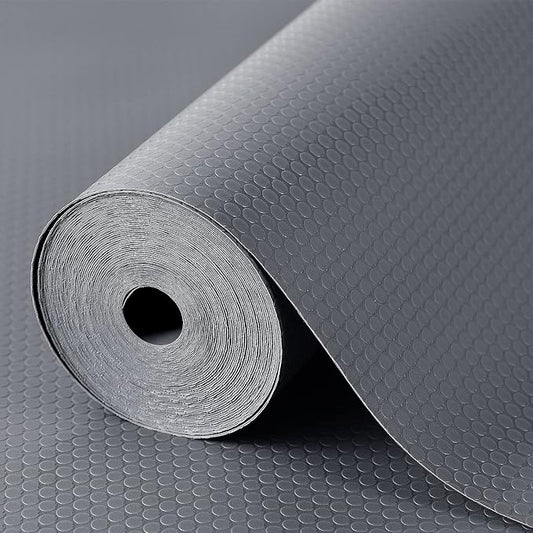 Shelf Liners for Kitchen Cabinets Refrigerator Liners Waterproof & Oil-Proof Kitchen Cupboard Liner Non-Slip Drawer Mats Non Adhesive Fridge Liner for Shelves - Gray 17.5 x 78.7 Inches