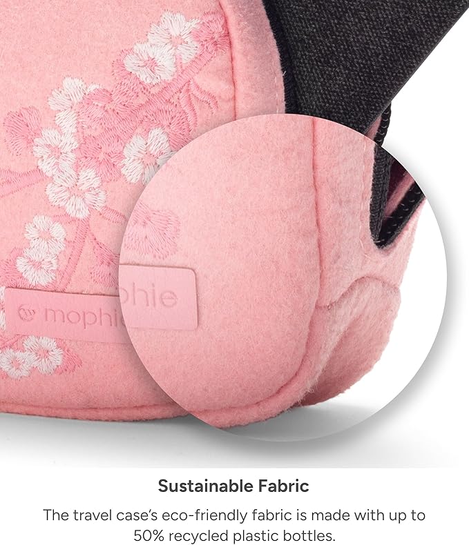 Mophie 3-in-1 Travel Charger with MagSafe - Portable Wireless Charging Hub, Compatible w/iPhone 17/16/15/14/13/12 Series, Apple Watch Series 11 to 1 & Ultra, AirPods Pro/3rd Gen, Cherry Blossom Pink