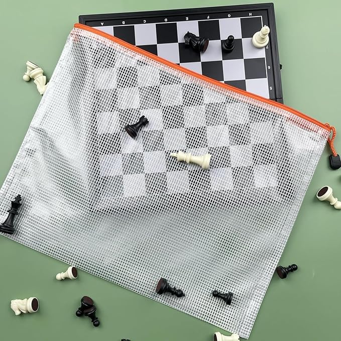 OAIMYY-20 PCS-6"x 8"-Mesh Zipper Pouch, Plastic Zip File Folders Puzzle Bags for Organizing,Office Supplies,Travel,Home Storage (Color)