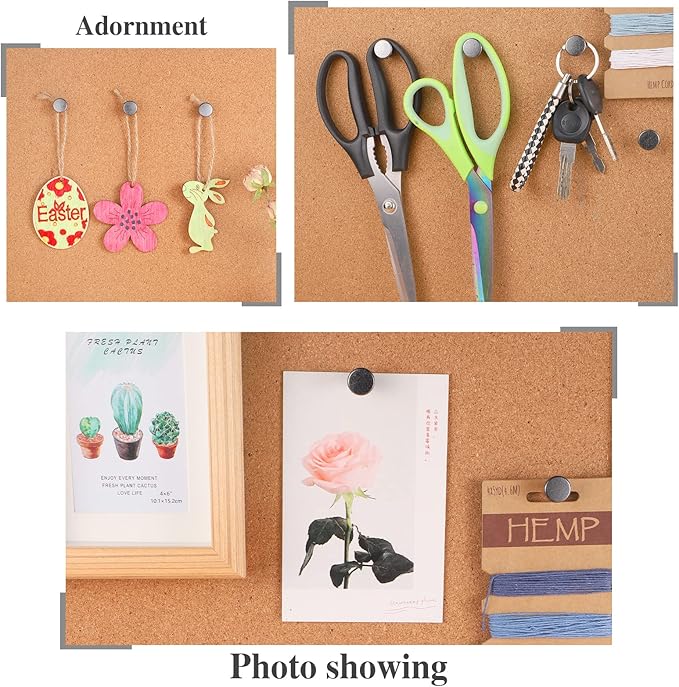 30 Count Metal Giant Push Pins, Jumbo Push Pins 1.14 Inch Large Push Pins for Cork Board Big Black Thumb Tacks for 20 Lbs Wall Hangings Office Home Classroom Decorative