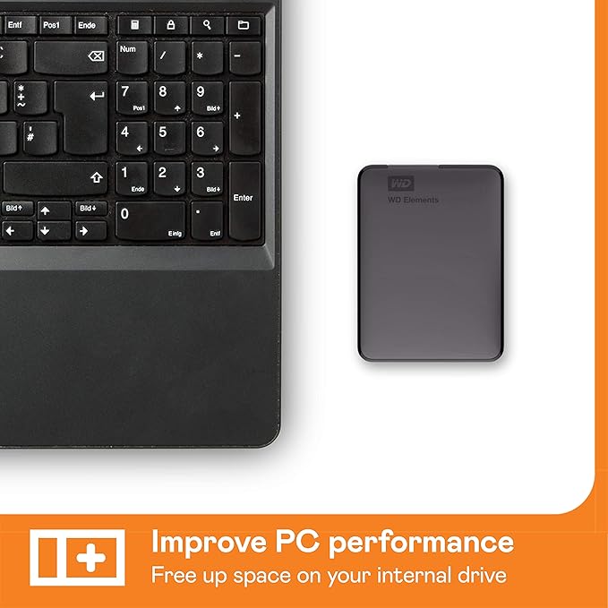 WD 1.5TB Elements Portable External Hard Drive for Windows, USB 3.2 Gen 1/USB 3.0 for PC & Mac, Plug and Play Ready - WDBU6Y0015BBK-WESN