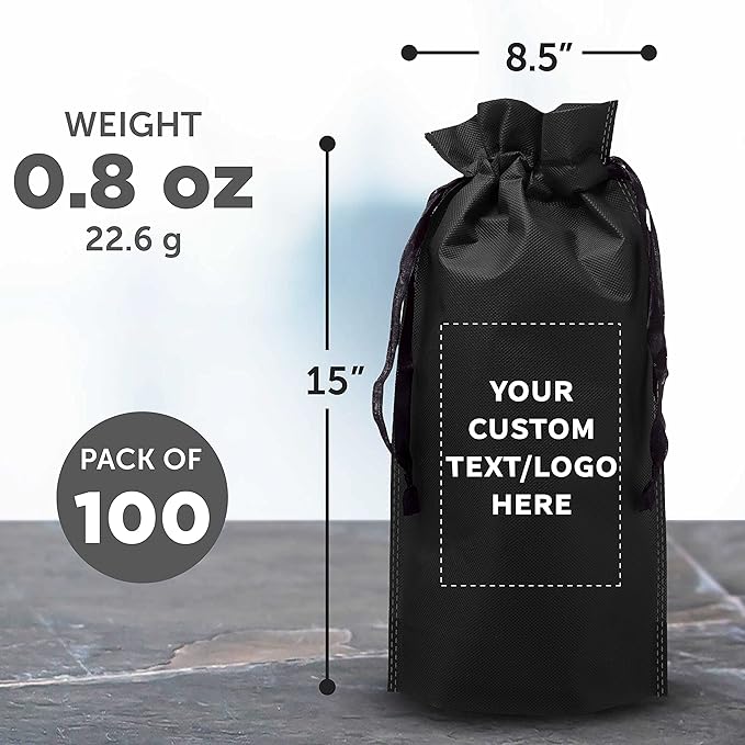 DISCOUNT PROMOS Non-Woven Vineyard Two Bottle Wine Bags