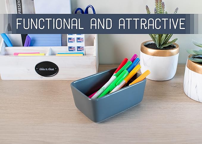 Nat & Jules Ceramic Stoneware 1/2 Pound, 2 Sticks Butter Dish with Airtight Bamboo Lid, Kitchen Accessory, Container Holder, Refrigerator Storage and Countertop Organization, Matte Grey