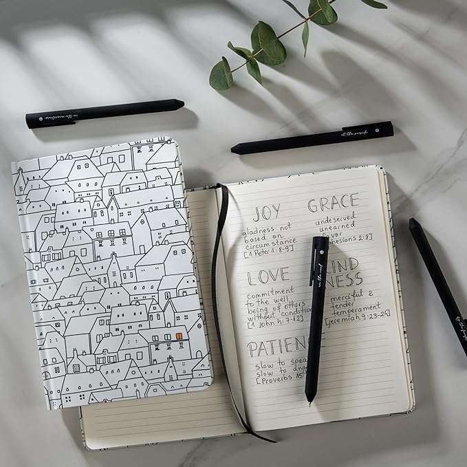 DIVERSEBEE Hardcover Lined Journal Notebook, Medium A5 (5.8 x 8.3 inches), 192 Pages, Thick Paper, Aesthetic Journals for Writing, Office School Bible Journaling Supplies (City on a Hill)