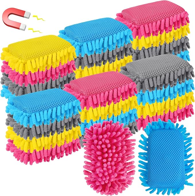 Sherr 24 Pcs Magnetic Whiteboard Eraser School Erase Erasers Microfiber Washable White Board Eraser for Chalk Classroom Home Office (Bright Colors)