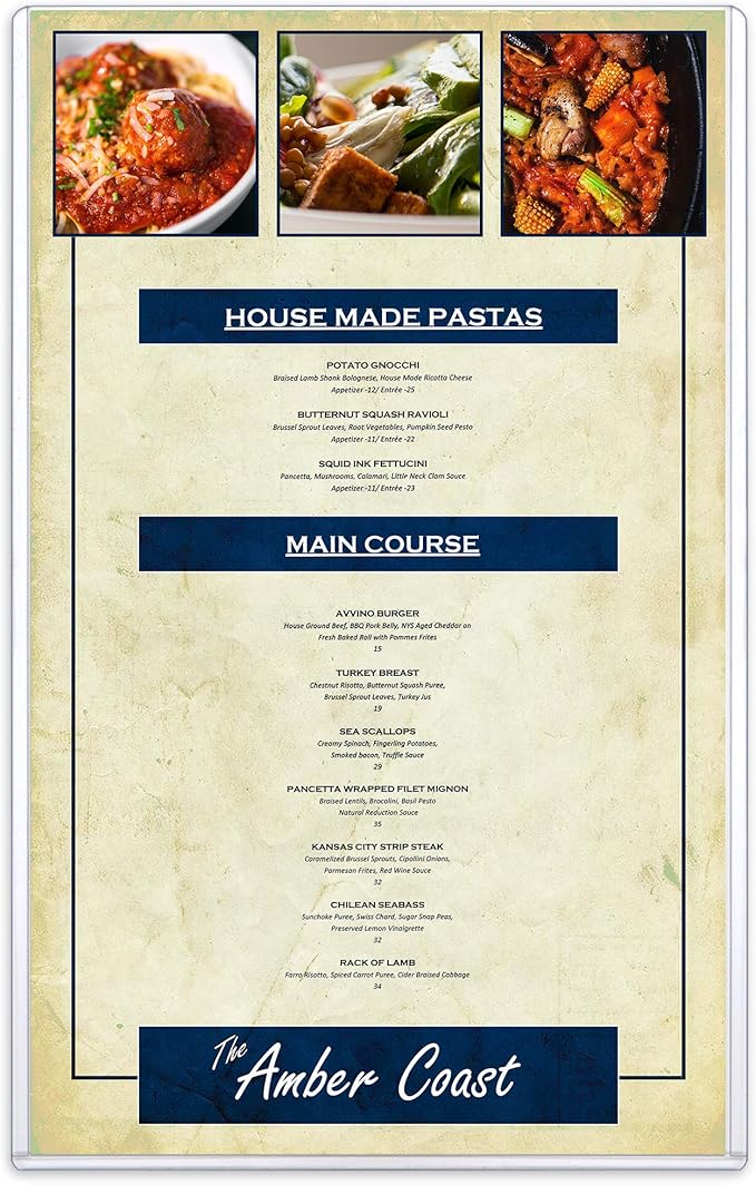 StoreSMART® - Rigid Plastic Menu - 8.5" x 14" - 200-Pack - HPP812X14-MENU-200