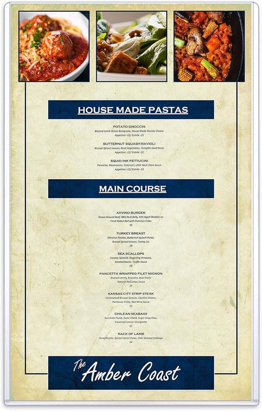 StoreSMART® - Rigid Plastic Menu - 8.5" x 14" - 10-Pack - HPP812X14-MENU-10