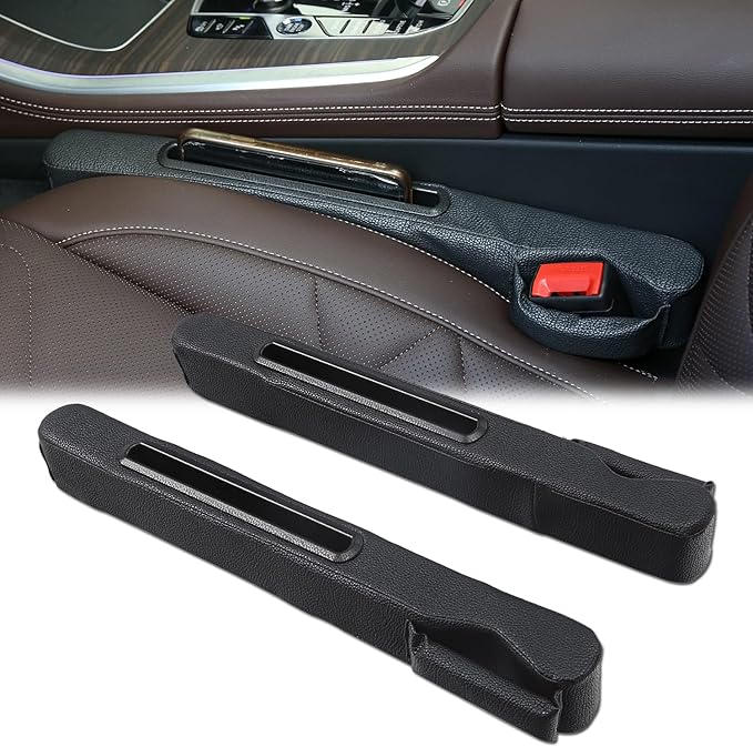 Car Accessories,Car Gap Plug,Car Seat Gap Prevent Small Items from Falling,2 Combinations of Main and Passenger Seats Universal.(Black)