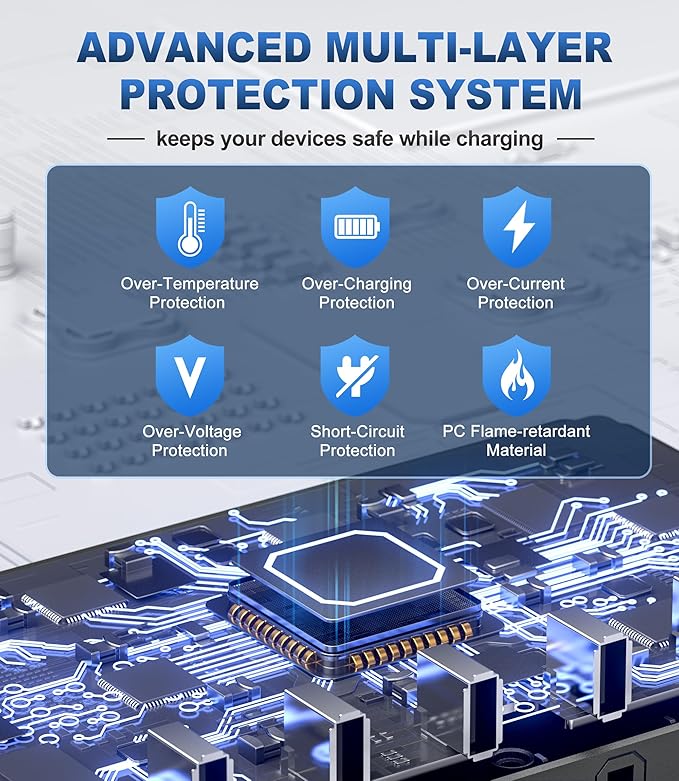 Charging Station for Multiple Devices, Honcila 50W Multiple Charger Station Charging Dock for iPhone iPad Cell Phone Tablet and More - 6 Port Multi Charging Station with 6 Mixed Cables (Space Gray)
