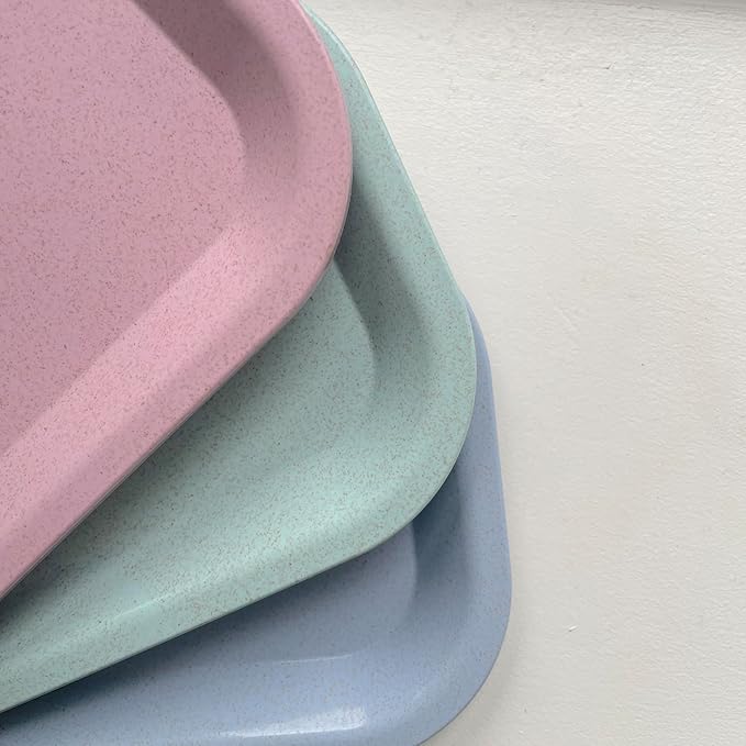 Brando Moon Small Tray - Pink Lightweight Plant Based Tray - Made from Plants - Low Carbon Kitchen Tool - Curved Edges and Smooth Surface - Travel Size 8 x 4.1 inches