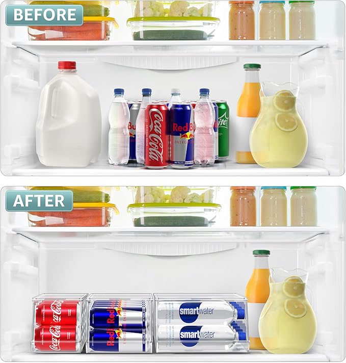 Sorbus Fridge & Pantry Can Organizer - 3 Size Dispenser for Standard, Skinny Cans & Water Bottles