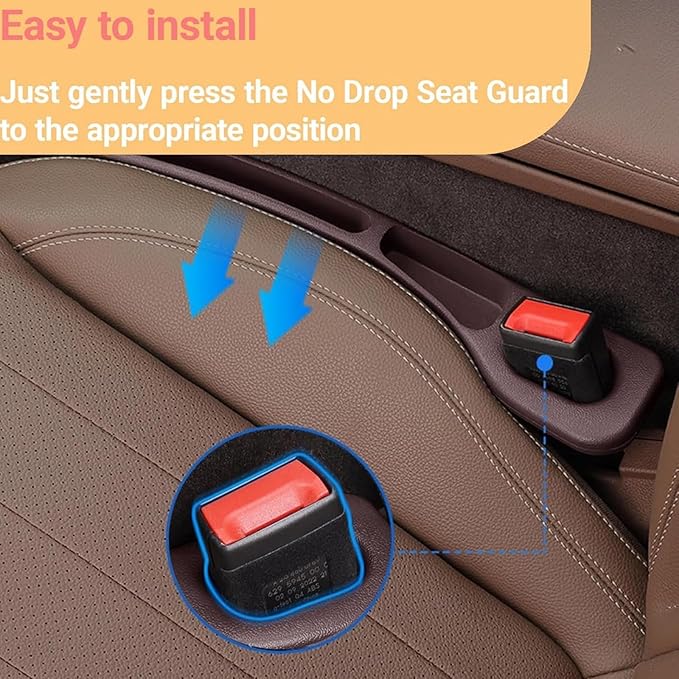 No Drop seat Guard,2025 New Car Seat Side Gap Filler Organizer, Drop Seat Guards for Cars Cards & Tools from Falling, Easy to Install Gap Storage Solution (Beige)