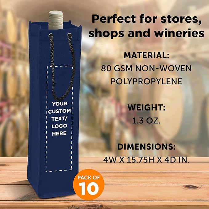 DISCOUNT PROMOS Non-Woven Vineyard Two Bottle Wine Bags