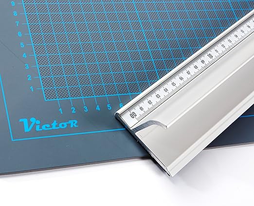 Victor 24-Inch Professional Aluminum Safety Ruler with Finger Guard Edge and Non-Slip Base - Perfect for Accurate Cutting and Crafting - Durable Cutting Ruler for Safe Use