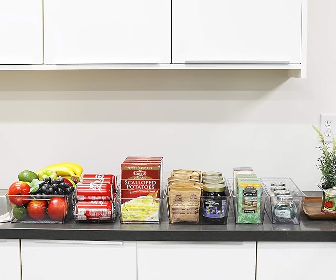 SimpleHouseware Refrigerator Storage Organizer Bins, Assorted Set of 6