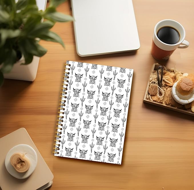Western Cow Journal Notebook Spiral - Cow Spiral Journal Notebook, Western School Office Supplies, Cow Office Supplies with 164 Pages, Funny Office Gifts, 5.5×8.3