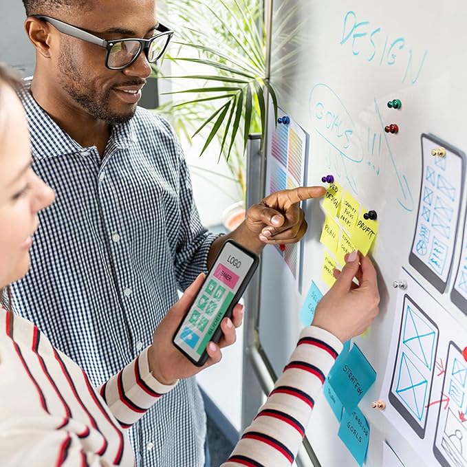 18 Pack Strong Whiteboard Magnets, Small Refrigerator Magnets Push Pins, Black Dry Erase Board, Magnetic Spider for Kitchen, Office, Gadgets, Desk Accessories, Shopping List,