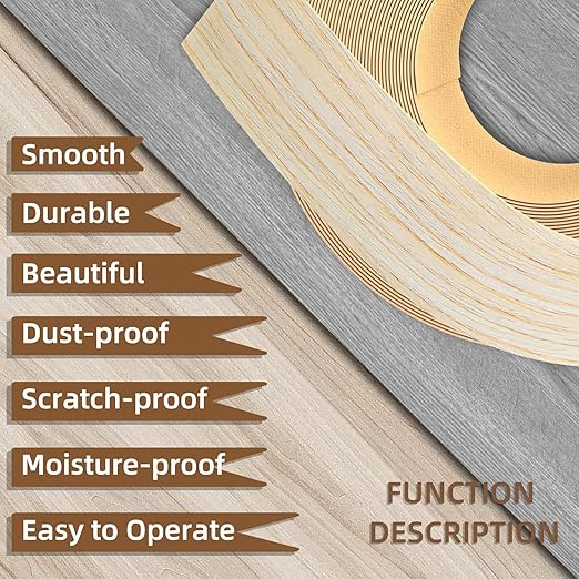 GSCIT Club Oak Edge Banding, 5/8 inch x 500ft roll of Veneer Edge Banding Preglued Flexible, Real Wood Tape Banding Plywood