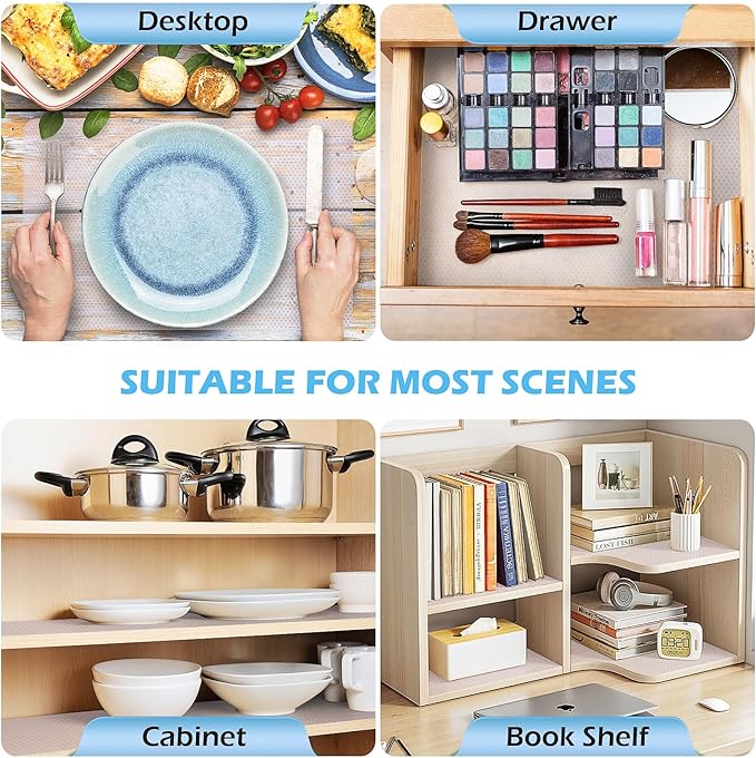 Drawer Liners, Waterproof Shelf Liner, Anti-Slip Non-Adhesive BPA Free Kitchen Cupboard Cabinet Liner Refridge Fridge Mats Sink Protector Strong Durable for Home (Clear/11.8in x 10Ft)