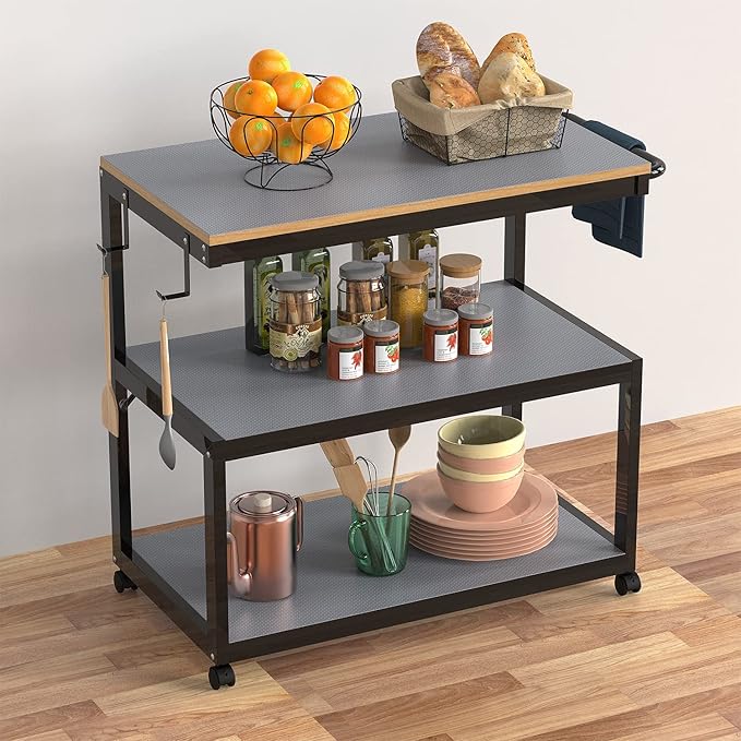 Shelf Liners for Kitchen Cabinets Refrigerator Liners Waterproof & Oil-Proof Kitchen Cupboard Liner Non-Slip Drawer Mats Non Adhesive Fridge Liner for Shelves - Gray 17.5 x 157.4 Inches